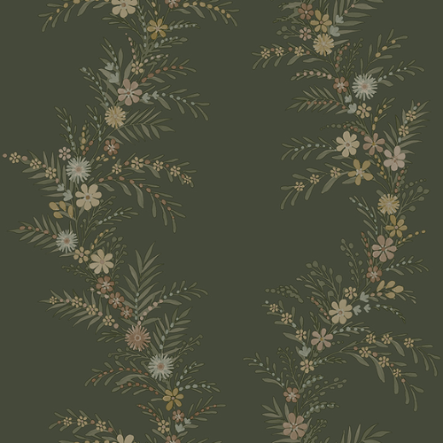 CLJ Wallpops Posy Spruce Wallpaper Green