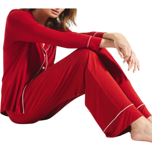 SOMA Solid Piped Pants red pajamas