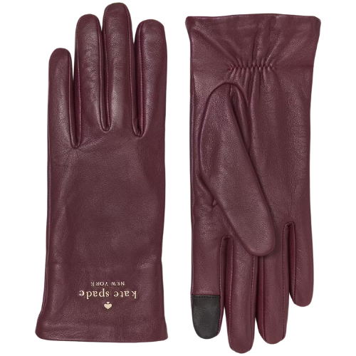 Kate Spade Floating Logo Leather Gloves