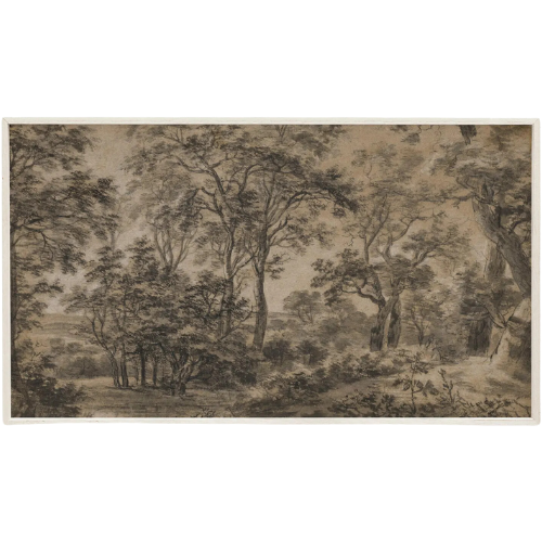 Vintage Wooded Landscape Black White print frame tv art