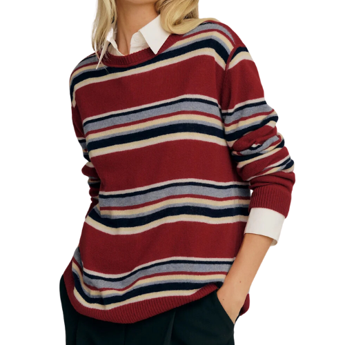 Reformation Cashmere Boyfriend Sweater Striped