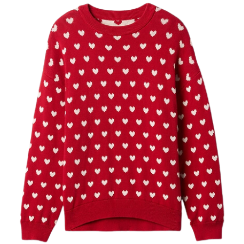 Gap (US) Kids Oversized Tunic Sweater heart red girls