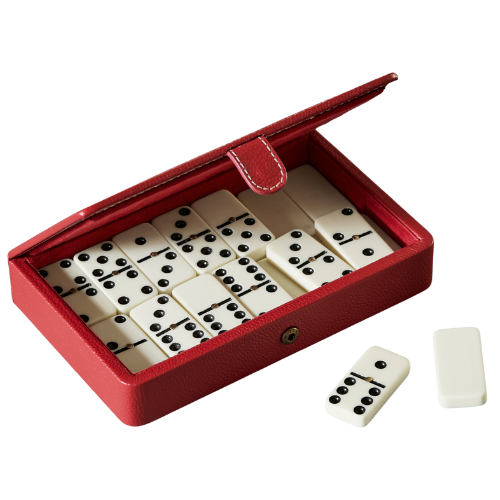 THE GEORGE x Williams Sonoma Home Dominoes Red leather game