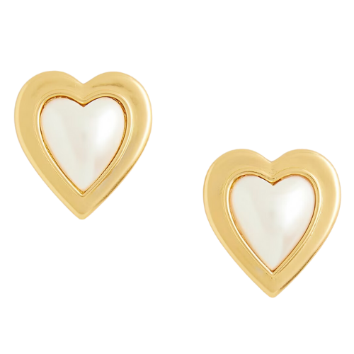 J Crew Pearl heart stud earrings