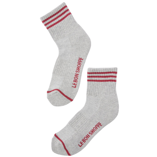 Evereve Gray Red Girlfriend Socks