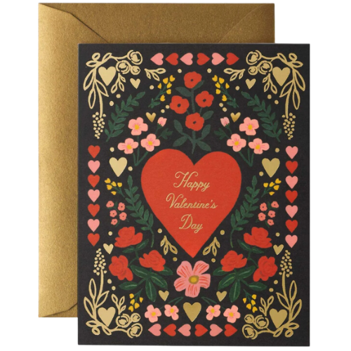 Rifle Paper Co. Juliet Card Valentine's Day Heart Flowers