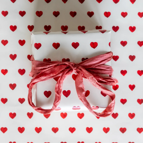 House of Jade Red Hearts Wrapping Paper Roll