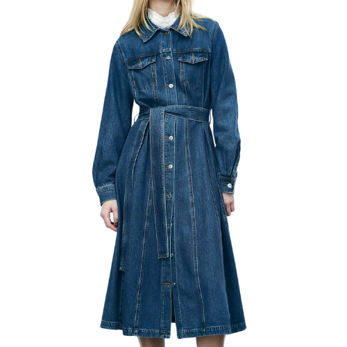 H&M (US + CA) Denim Shirt Dress Midi