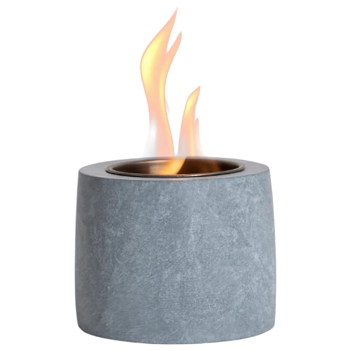 Table Top Fire Pit Bowl - Concrete Tabletop Fireplace Indoor Outdoor Decor Portable