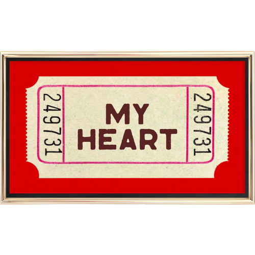 Valentine's Day My Heart Ticket Frame TV Art