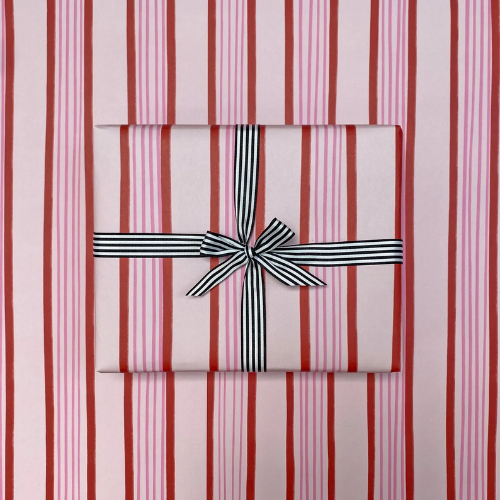 Etsy Red and pink Striped wrapping paper - cute wrapping paper, stripy gift wrap. Recyclable wrapping paper.