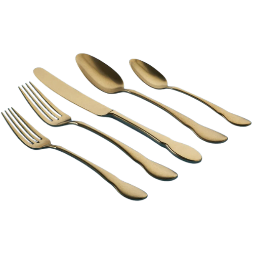 Wayfair North America Gourmet Settings Gold And Black 20 Piece Flatware Set