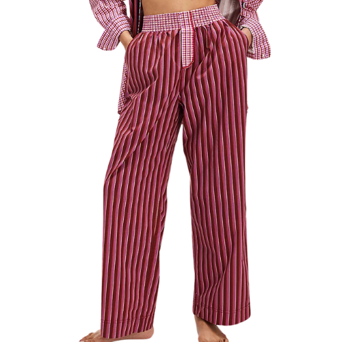 Free People Milk and Cookies Pants Boxer red stripe pajama