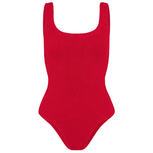 Hunza G One Piece Swimsuit Red Square Neck Swim