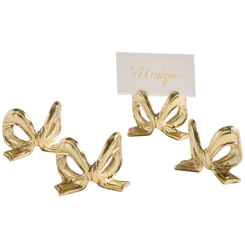 Pottery Barn (US) Monique Lhuillier Clara Bow Place Card Holders - Set of 4 gold brass