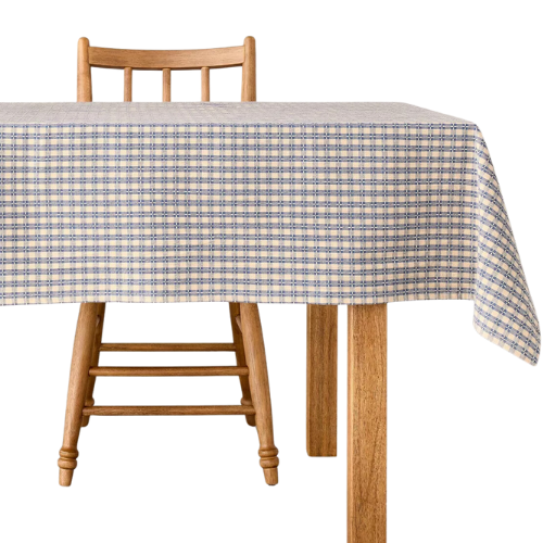 Target 60"x84" Textured Gingham Tablecloth Blue/Natural