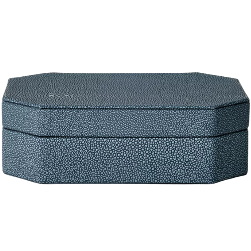 Target Small Faux Shagreen Box Blue - Threshold