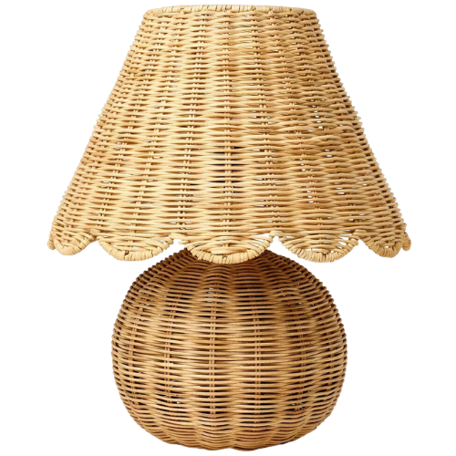 Target Table Lamp with Woven Base and Woven Shade rattan scallop