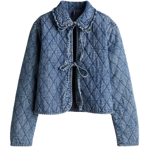 H&M Quilted Denim Jacket bows