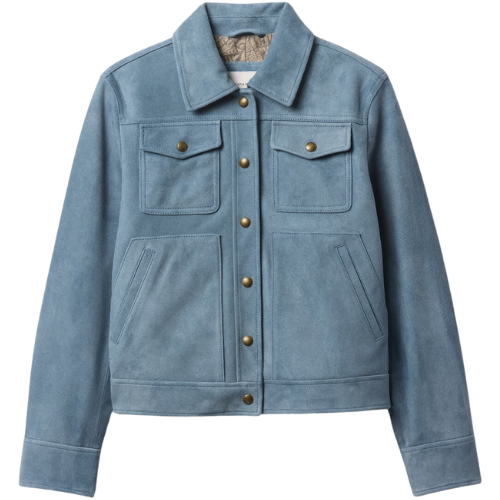 Banana Republic (US) Relaxed Suede Trucker Jacket blue