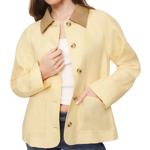 Reformation (Global) Lila Linen Jacket yellow