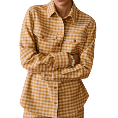 Sezane Paris - US Eurielle Shirt yellow gingham top