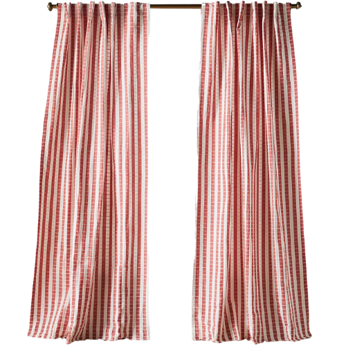 Anthropologie (US) Costanza Woven Stripe Cotton Curtain red panel drape