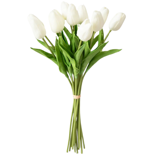 Afloral Mini Tulip Bundle in White faux flowers