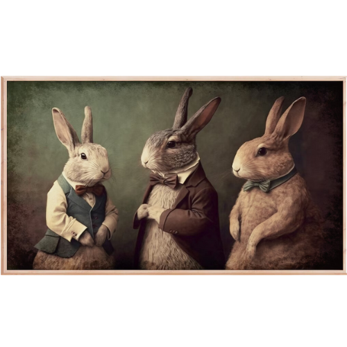 Vintage Rabbit Frame TV Art