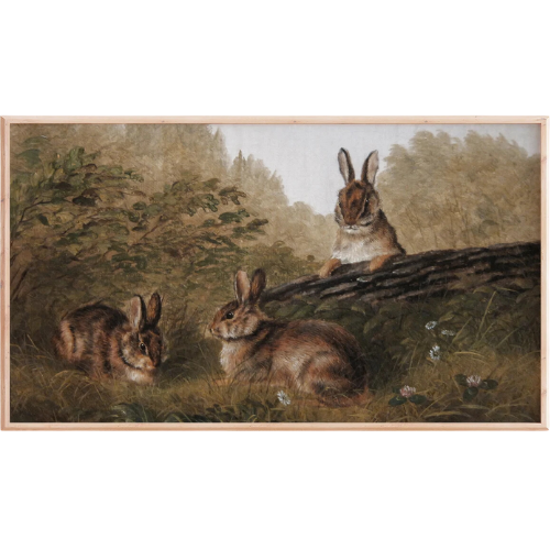 Vintage Bunnies Rabbits Frame TV Art