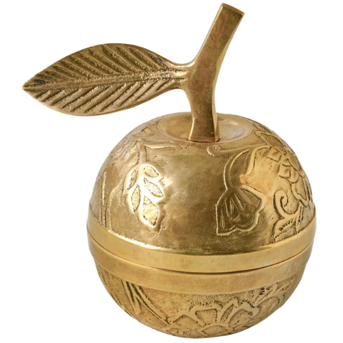 Magnolia Antique Inspired Brass Apple Box gold