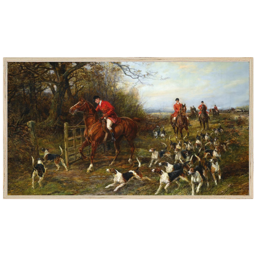 Fox hunt equestrian frame tv art horse