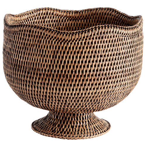 Pottery Barn (US) Rattan Footed Cachepot footed bowl