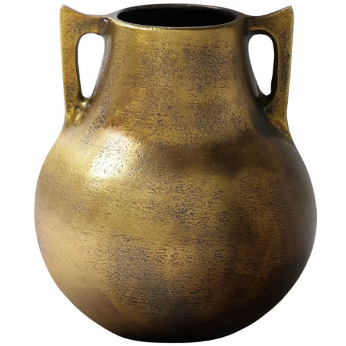 Arhaus Taddeo Low Pot brass vase gold