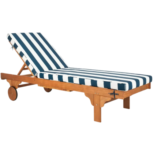 Wayfair Cabana Stripe Navy Blue Outdoor Chaise Lounge