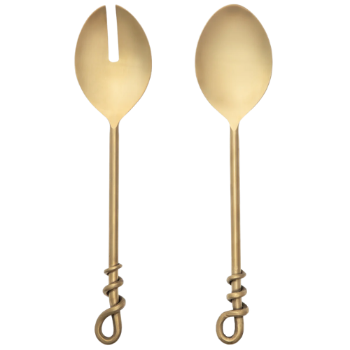 McGee & Co. (US) Xavier Serving Set (Set of 2) gold utensil server