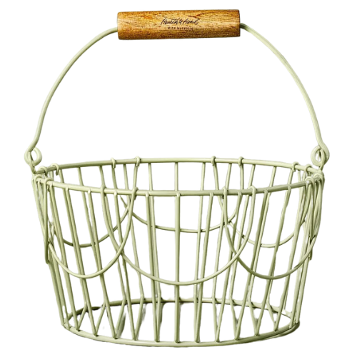 Target Coated Wire Easter Basket with Wood Handle Sage Green