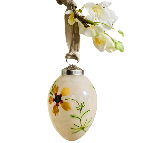 Anthropologie (US) Floral Glass Egg Ornament