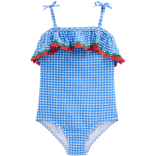 Gingham Cherries One Piece Girls Swimsuit