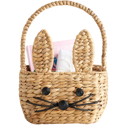 Crate & Barrel Natural Woven Bunny Kids Easter Basket