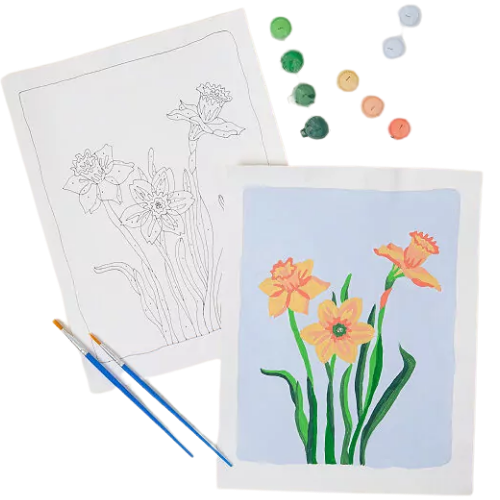 UncommonGoods Birth Month Flower Paint-by-Number Kit