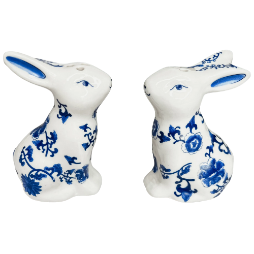 Etsy (US) Bunny Salt and Pepper Shakers blue toile chinoiserie