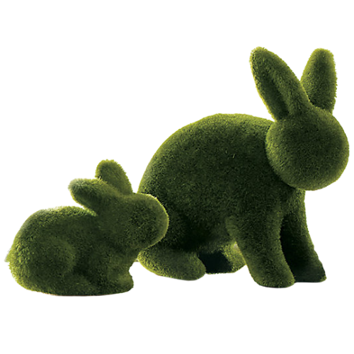 Ballard Designs, Inc. Moss Bunny Handmade Flocked Tabletop Decor green