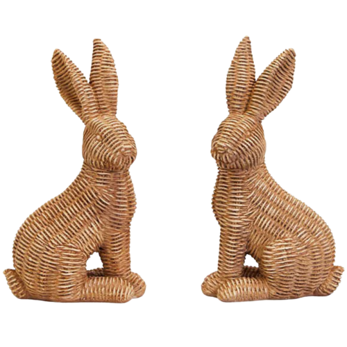 Cailini Coastal Wicker Decorative Bunny - Set of 2