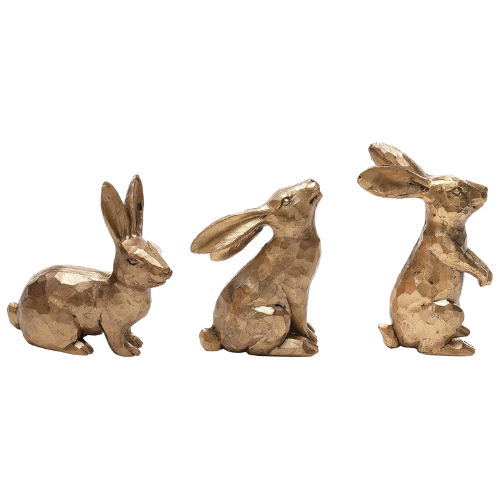 Amazon (US) DN DECONATION Golden Polyresin Bunny Decor